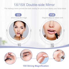 CLSEVXY Miroir maquillage 1x-15x, idéal pour les détails