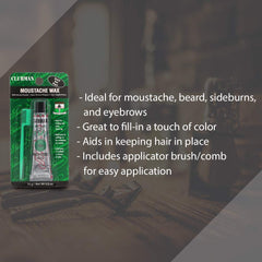 Cire moustache Clubman: application facile et coiffage rapide pour style maîtrisé.
