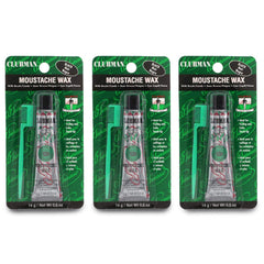 Clubman Cire Moustache Hang Pack Noir: tenue précise et couleur subtile pour moustache soignée.