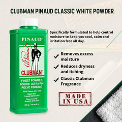 Clubman Flesh PINAUD poudre, réduction potentielle des frottements et irritations.