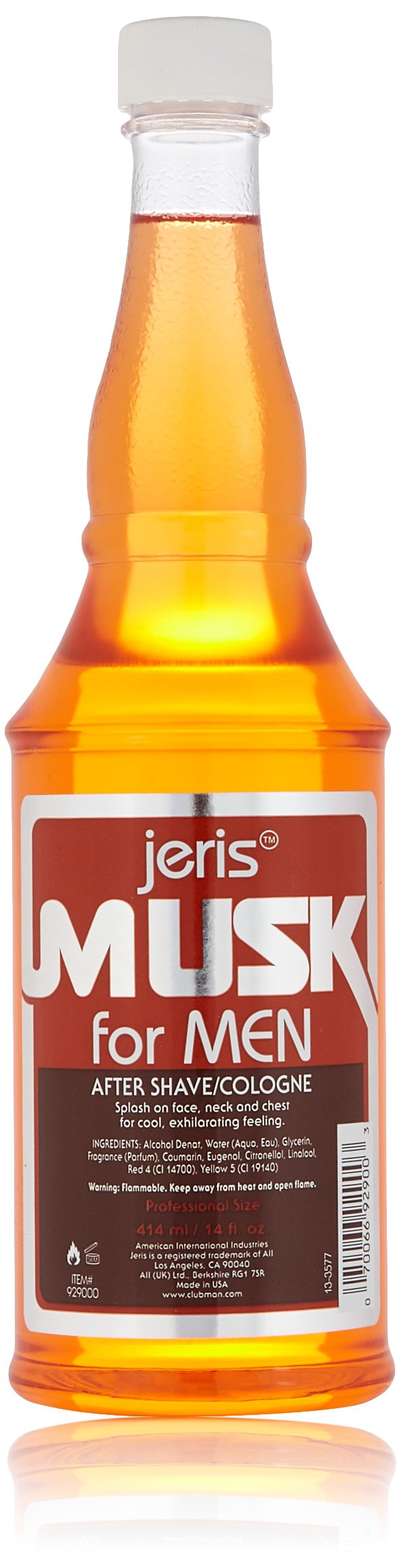 Clubman Jeris Musk – flacon après-rasage rafraîchissant et parfum musclé.
