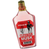 Clubman Musk Après-Rasage: bouteille élégante et rafraîchissement après rasage.