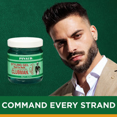 Clubman Pinaud Gel Coiffant Sans Alcool, fini propre sans résidu