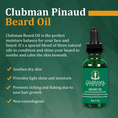 Clubman Pinaud Huile barbe — soin peau sans fini gras.