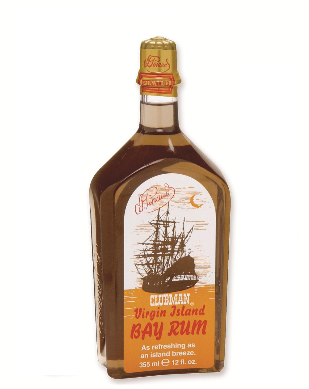 Clubman Virgin Island Bay Rum, bouteille apres-rasage rafraîchissante pour la peau.