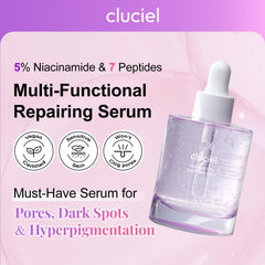 cluciel Niacinamide Peptide Serum, texture légère et absorption rapide sans résidu.