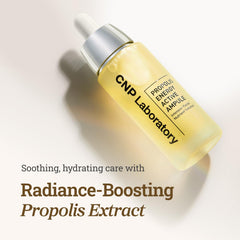 Étiquette du sérum CNP Honey Glow avec propolis, soin nourrissant.