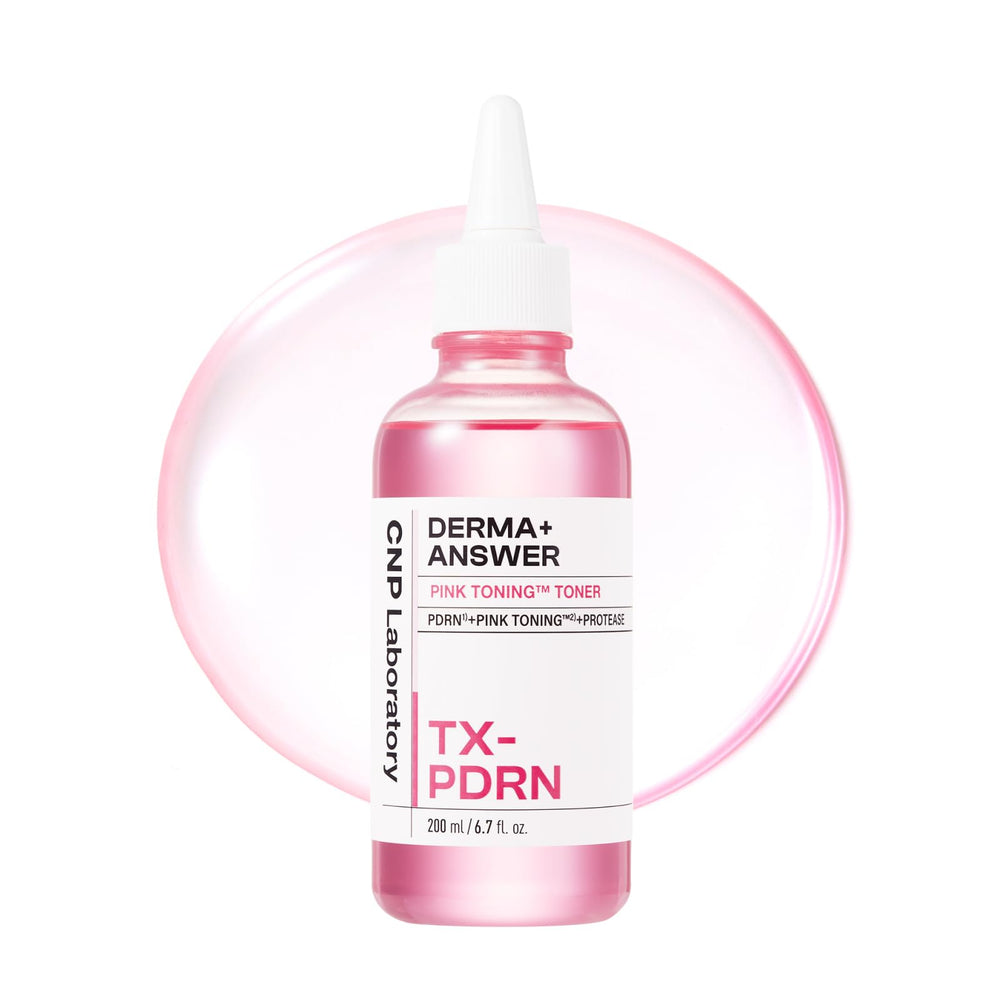 CNP Pink Toning Toner flacon — hydratation légère et absorption rapide.
