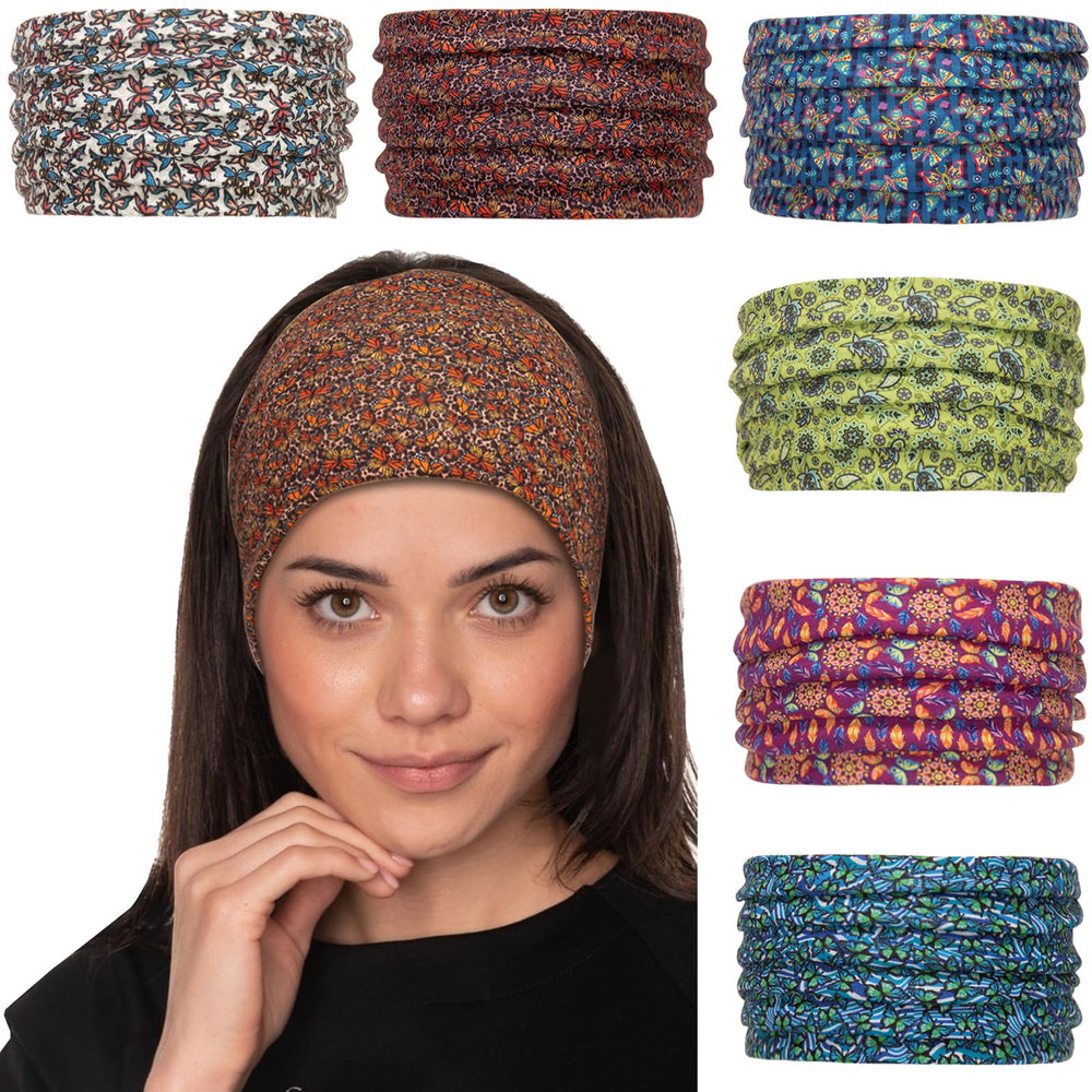 Cobahom bandeau cheveux large motif papillon, confort et maintien pendant l'entraînement.