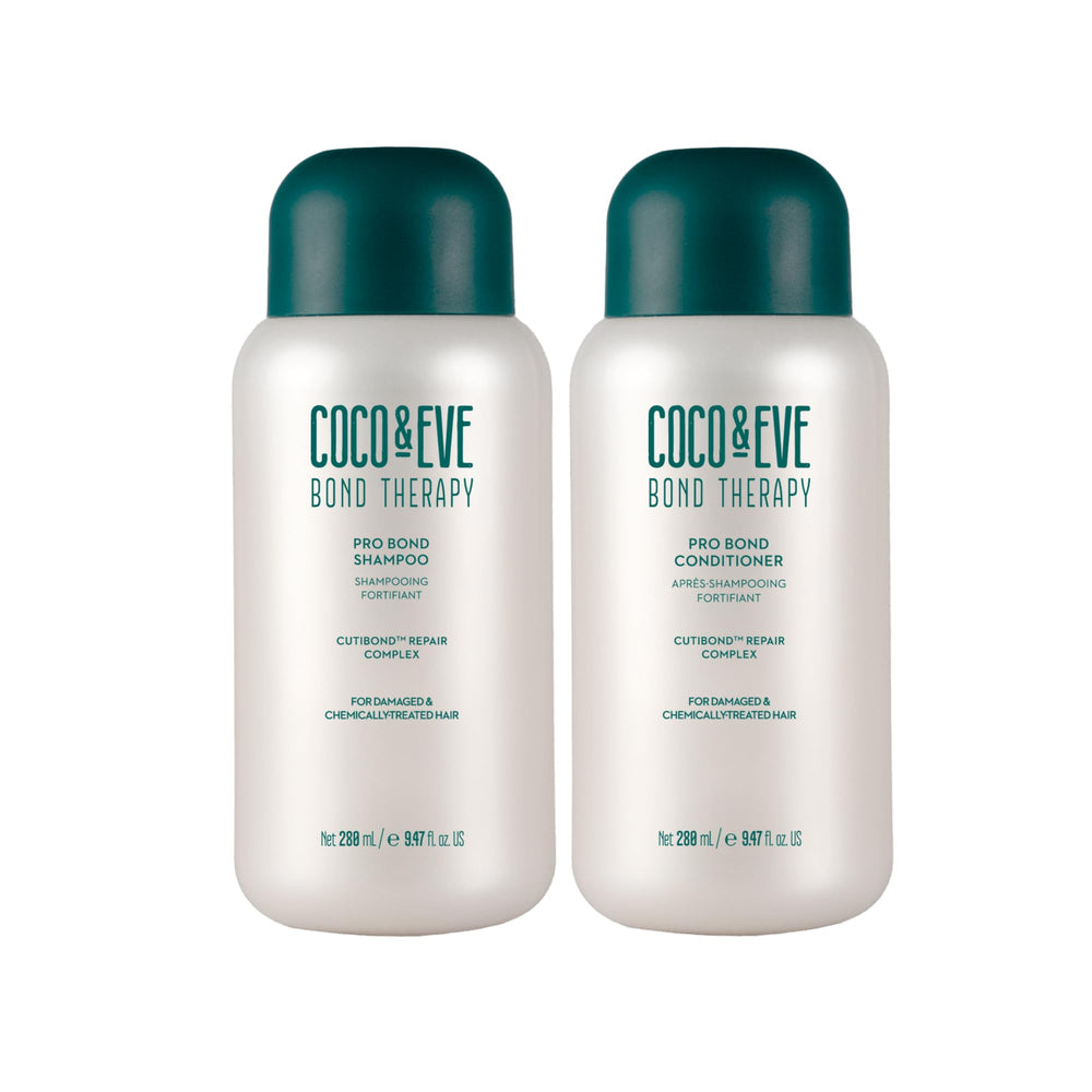 Coco et Eve Bond Therapy shampoo bouteille, hydratation profonde et renforcement des cheveux.