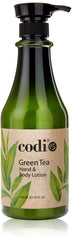 CODi Hand and Body Lotion bottle with green tea fragrance for daily hydration.