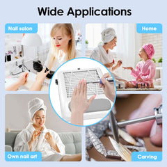 Zone de travail propre grâce au collecteur CoFashion pour ongles.