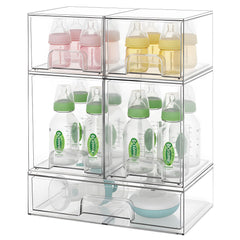 Rangeurs acryliques empilables COKITOO vus de haut pour optimiser l'espace
