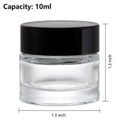 Coloch verre clair mini 10ml avec couvercle à vis blanc, identification rapide du contenu.