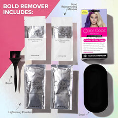 Color Oops Bold Remover montre la transition de couleur le même jour.