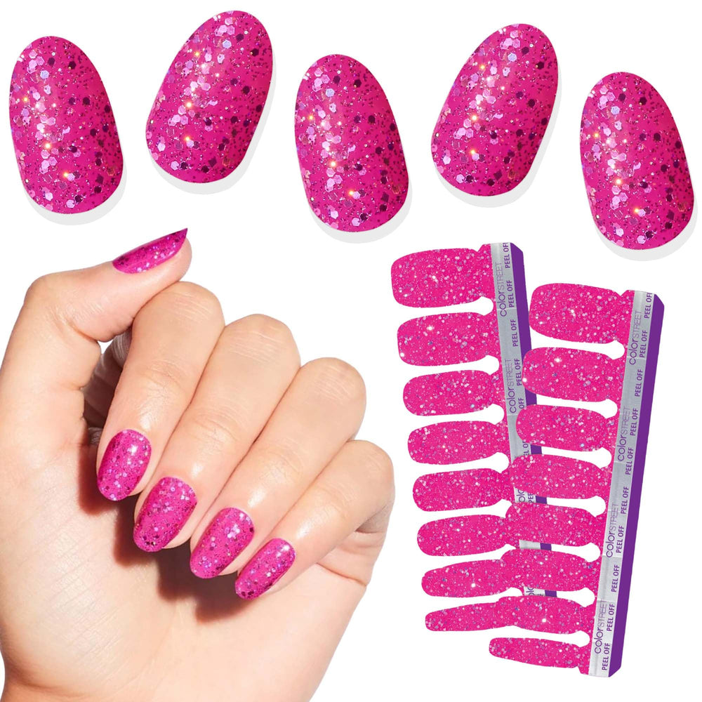 Color Street Hibiscus Heat – bandes-ongles faciles à poser pour une manucure rapide.