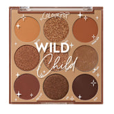 ColourPop Wild Child palette open showing rich chocolate browns for versatile day-to-night looks.