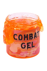 Combat Gel Peach Extreme Hold bottle front showing sleek finish potential