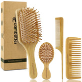 Combetter brosse large en bois naturel pour démêler en douceur.