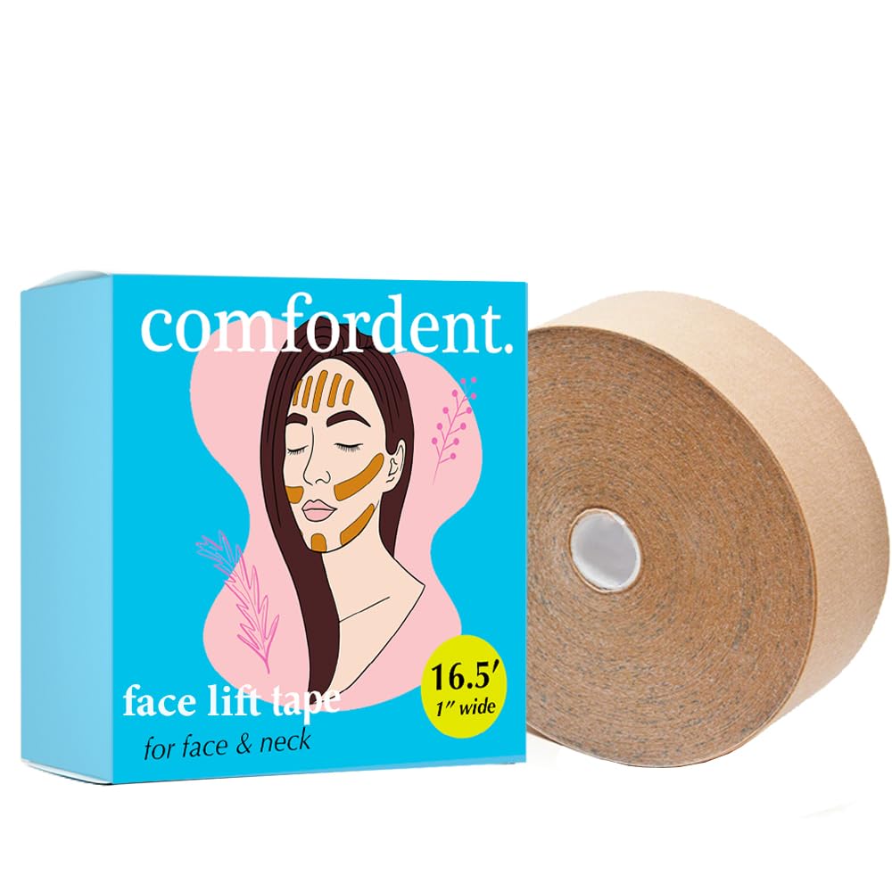 Comfordent tape-visage-roll-beige : soutien discret du contour et raffermissement possible.