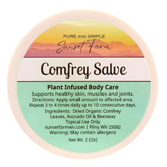 Comfrey Salve dans pot de 57 g, soin naturel pour la peau.