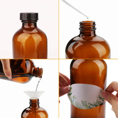 Bouteille COMUDOT pour shampoing en verre ambré, usage quotidien pratique.