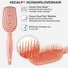 Conair brins Dual Flex – démêlage sans tiraillement et douceur.