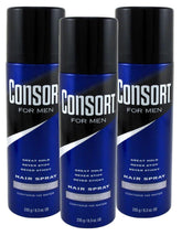 Consort Hair Spray : bouteille 8,3 oz en pack de 3 pour une tenue durable.