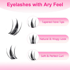 Cooantty Fairy Lash Clusters Manga bande invisible ultra-fin 0,05 mm pour un look discret.