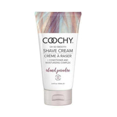 Coochy Island Paradise: bouteille visible, hydratation douce pour la peau.