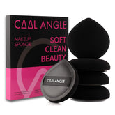 Éponge COOL-ANGLE noire pour fond de teint liquide, fini naturel.