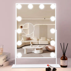 COOLJEEN Miroir Maquillage avec Lumières 12 LED pour un maquillage précis et homogène