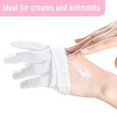 Gants COOLJOB coton pour application de crème hydratante sans tacher les draps.