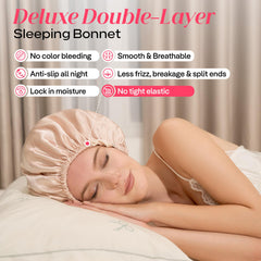 Bonnet CoolMate ajustable avec laniere beige confort toute la nuit.