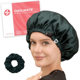 CoolMate bonnet satin double couche vert mousse: protège les cheveux et retient l hydratation.