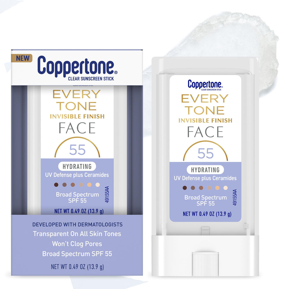 Coppertone Every Tone Stick visage: fini invisible et protection légère au quotidien.