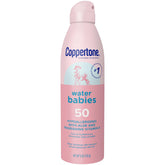 Coppertone WaterBabies SPF50: emballage clair facilitant le dosage.