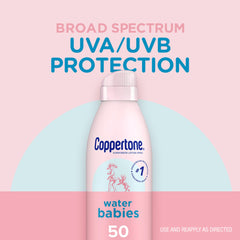 Coppertone WaterBabies SPF50: protection UV fiable pour bébé en extérieur.