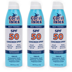 Coral Isles Spray SPF50 pack de 3 bouteilles pratique pour la famille