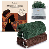 Éponge filet africaine CORATED prête pour la douche, exfoliante et purifiante.
