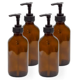 Cornucopia Brands flacon ambré en verre avec pompe noire pack 4.