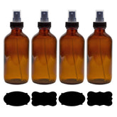 Cornucopia Brands 8oz amber Boston round bottle with atomizer for essential oil blends.