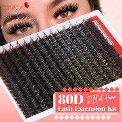 CORUSCATE kit clusters cils 80D 14mm – élongation légère pour un regard
