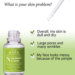 Cos De BAHA Niacinamide 10% Serum emballage — format pratique pour routine quotidienne.