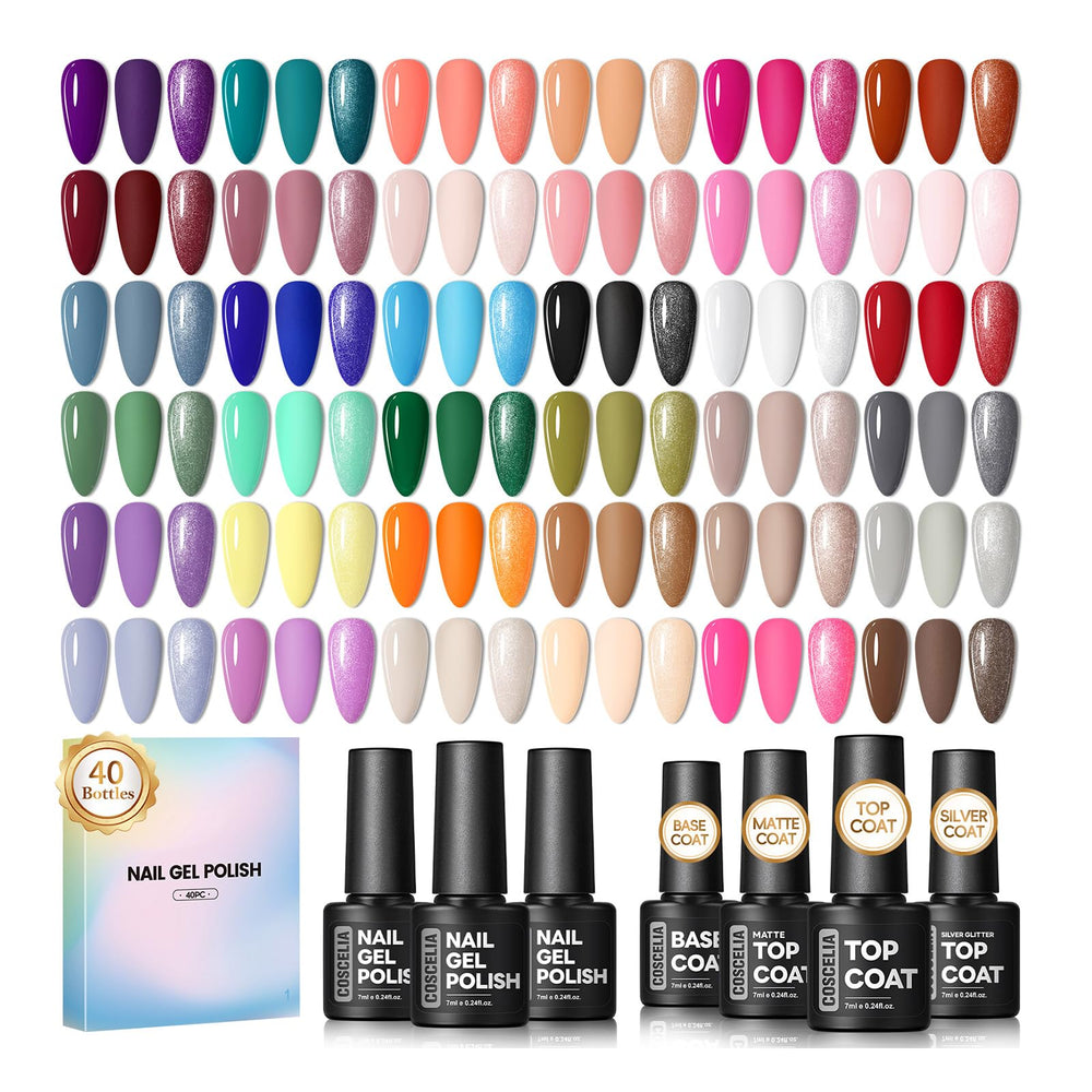 COSCELIA ensemble vernis gel 36 couleurs hiver, pour des manucures variées à domicile.