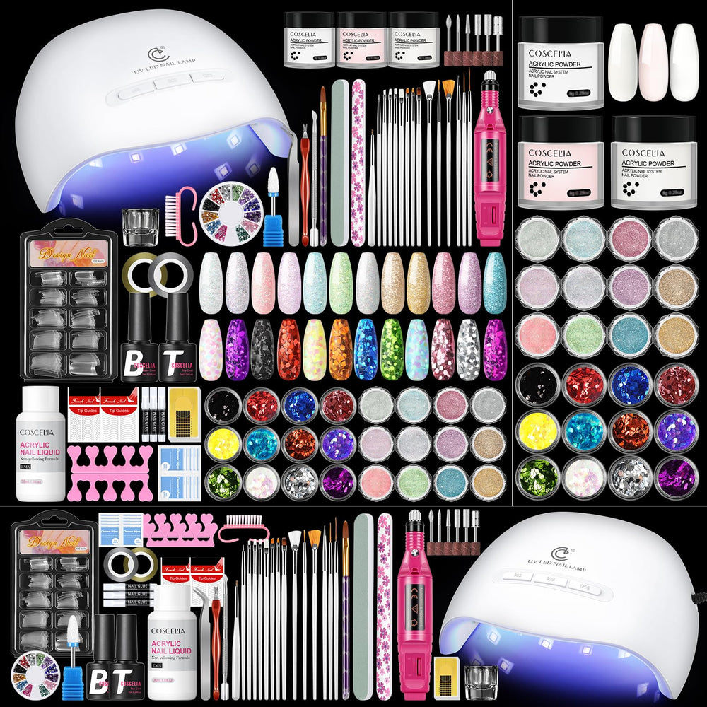 COSCELIA kit acrylique débutants – ensemble complet pour ongles à domicile