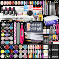 Coscelia kit acrylique avec poudre nude, rose et blanche pour extensions nettes.