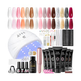 COSCELIA kit poly nail gel avec lampe: durcissement rapide et résultat salon