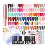COSCELIA kit vernis gel 66pcs avec UV: pratique pour soins ongles à domicile