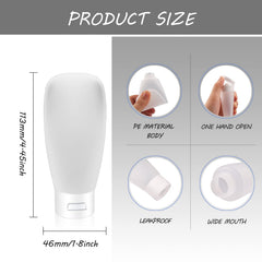 Cositina: tubes translucides 60 ml, bouchon clapet, pratique en déplacement.